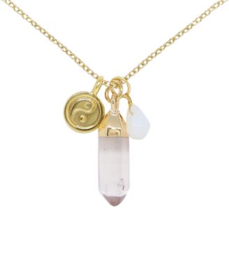 Crystal Gemstone Charm Necklace