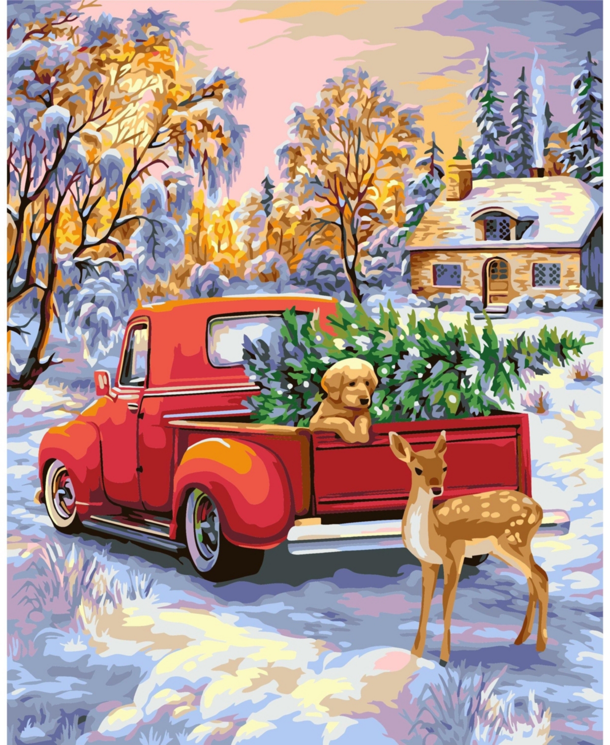 Painting by Numbers Kit Crafting Spark Christmas Time L034 19.69 x 15.75 in