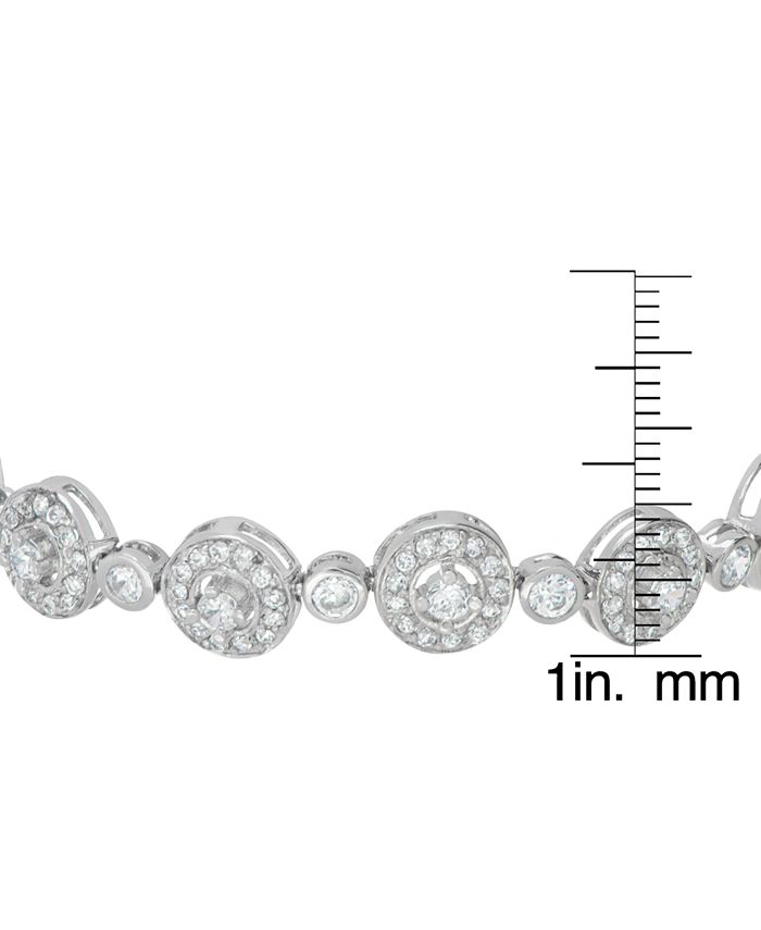 Macy's Fine Silver Plated Cubic Zirconia Circle Link Bracelet Macy's
