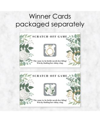 Boho Botanical Bride Bridal Shower & Wedding Party Game Scratch Off Cards 22 Ct