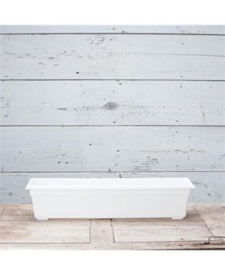 (#16302) Countryside Flower Box Planter, White - 30"