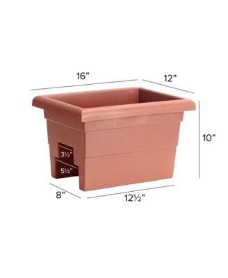 Countryside Rail Planter Square 26165 Terra Cotta 16 Inch