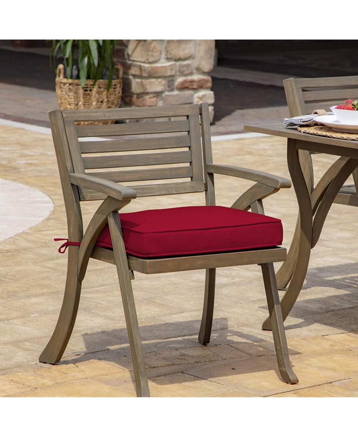 Arden Selections ProFoam Rounded Back Outdoor Patio Cushion- Red