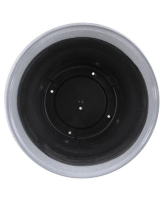 Logo Large Plastic Modern Planter Gray 14.75 Inches