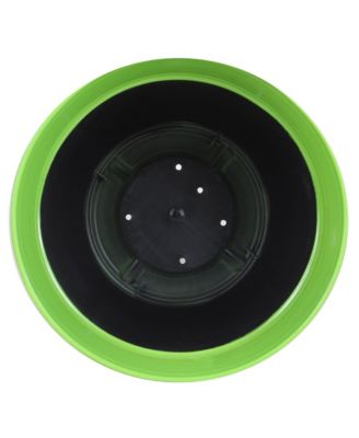 Glazed Brushed Happy Large Plastic Planter Bright Green 15 Inches