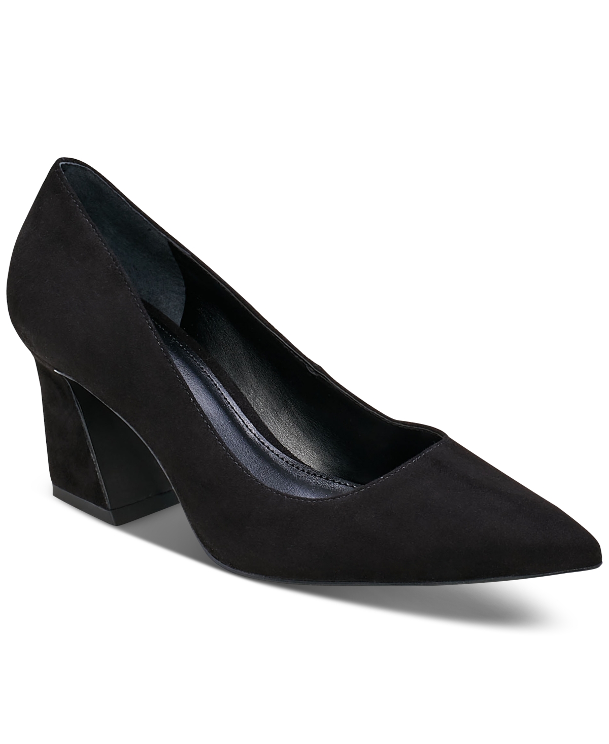 Shop Vince Camuto Women's Hailenda Pointed-toe Flare-heel Pumps In Black Suede
