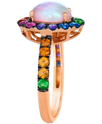 Multi-Gemstone Halo Ring (2 ct. t.w.) in 14k Rose Gold