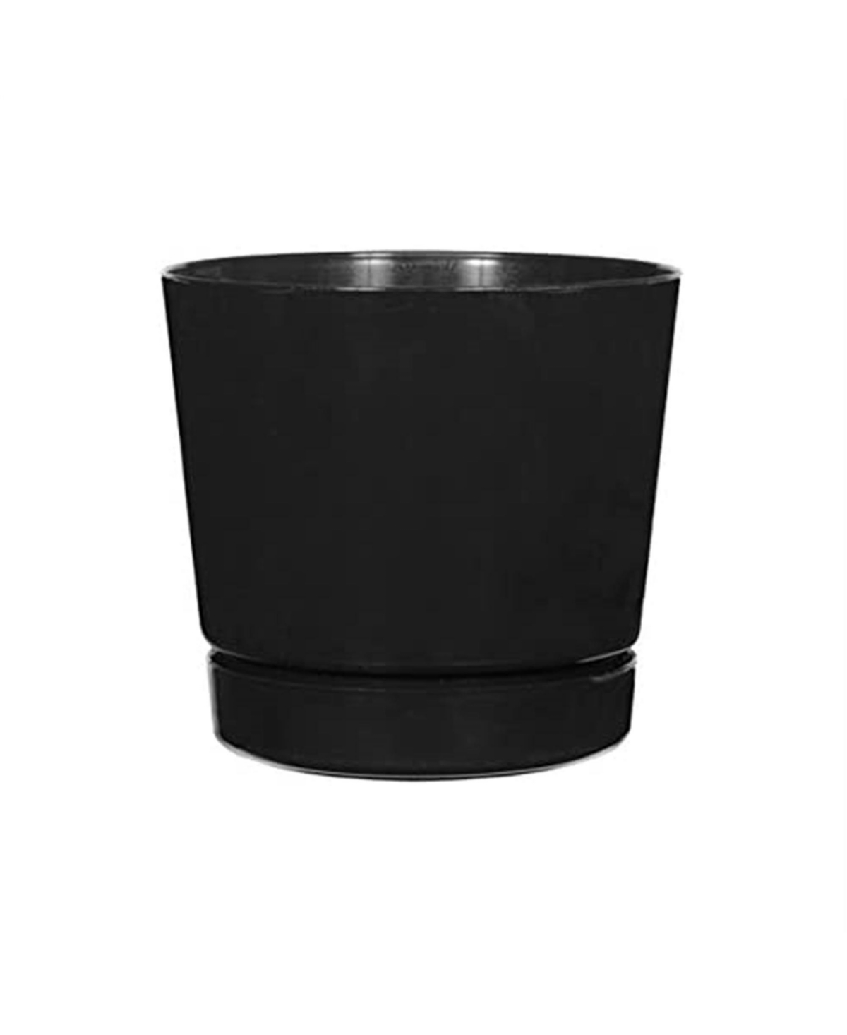 Full Depth Round Cylinder Black Pot, 8 inch - Black