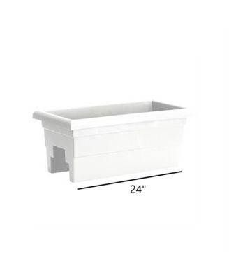 Countryside Rail Flower Deck Planter White 24 Inch