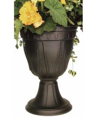 Plastic Tall Azura Urn Planter Black 20 inch height