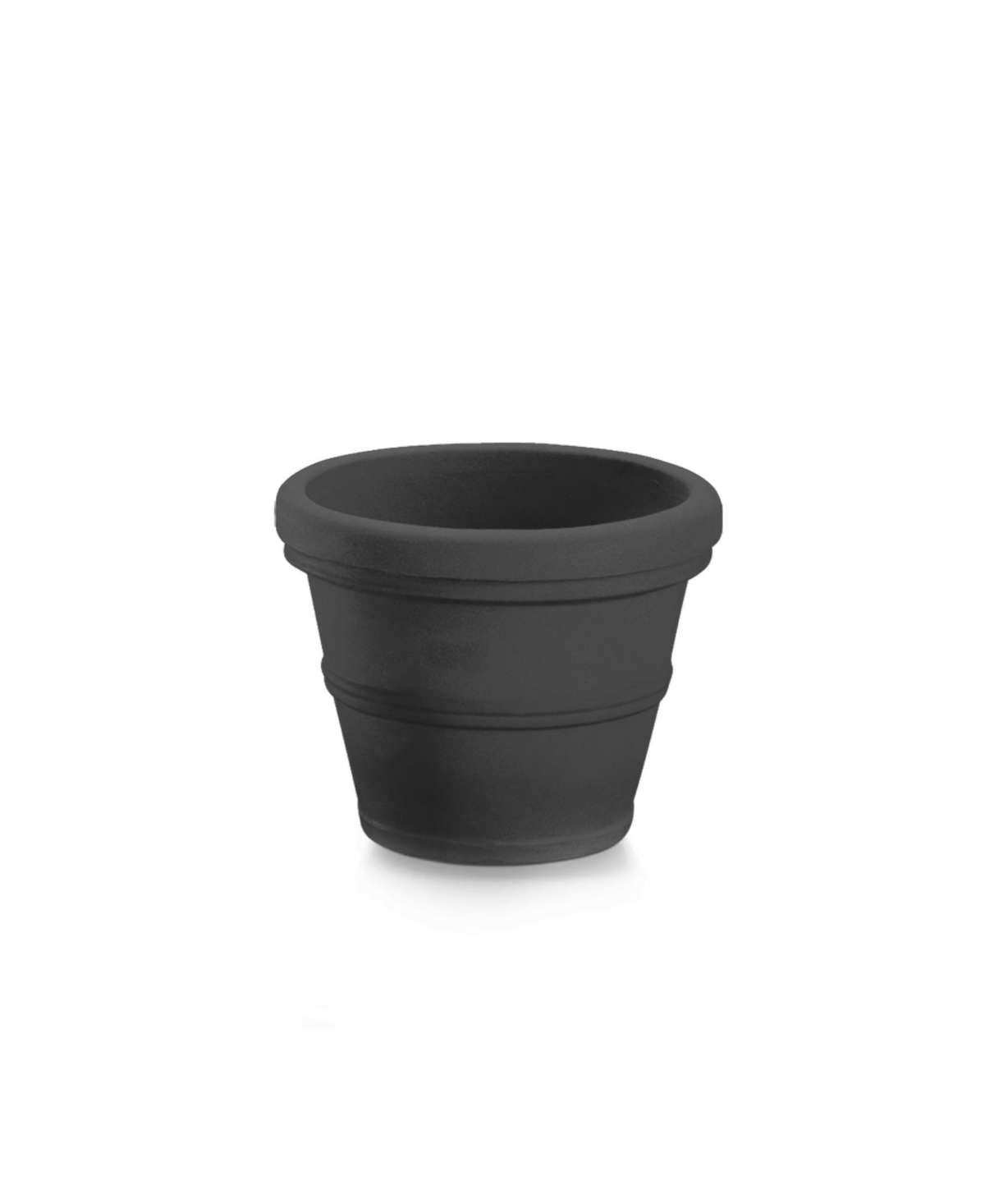BC2616SC94 Turin Plastic Outdoor Round Planter Black 16 Inches - Black