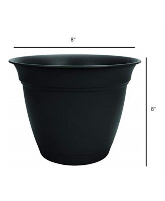 HC Companies Blumentopf Rund In Onyx Schwarz – Selbstbewässernd, Mit Ablaufstopfen, Ideal Für Drinnen & Draußen