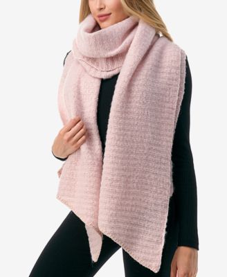 Women's Solid Scarf with Ribbed Detail