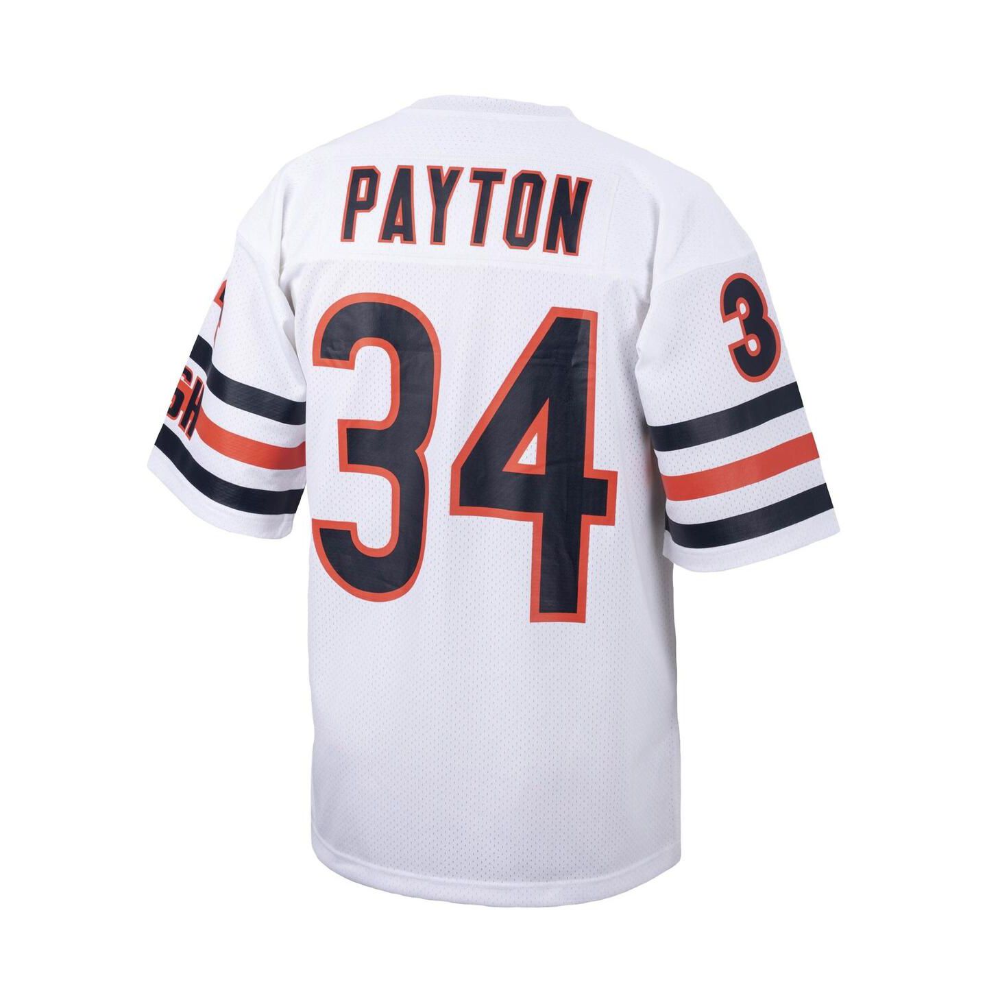 Мужской топ Mitchell & Ness Walter Payton White Chicago Bears Big and Tall 1985 Retired Player Replica Jersey — фото 2