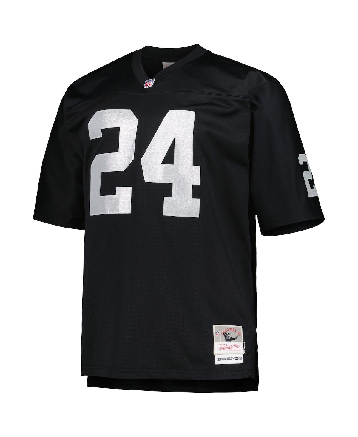 Men's Mitchell & Ness Charles WoodsonLas Vegas Raiders Big and Tall 1998 Retired Player Replica Jersey - Black