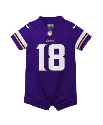 Newborn and Infant Boys and Girls Justin Jefferson Purple Minnesota Vikings Game Romper Jersey