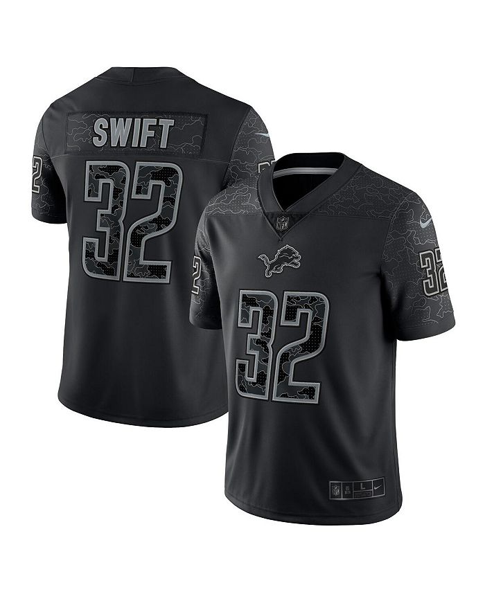 Nike Men's D'Andre Swift Black Detroit Lions RFLCTV Limited Jersey