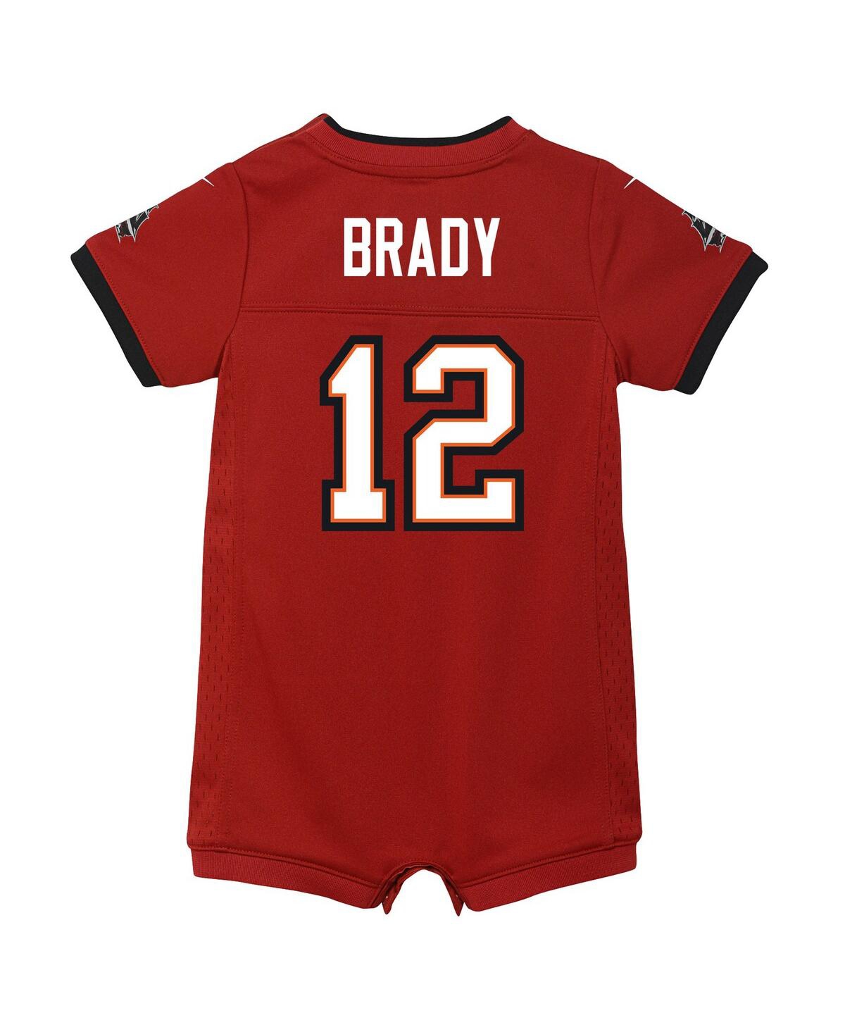 Boys and Girls Newborn and Infant Nike Tom BradyTampa Bay Buccaneers Game Romper Jersey - Red