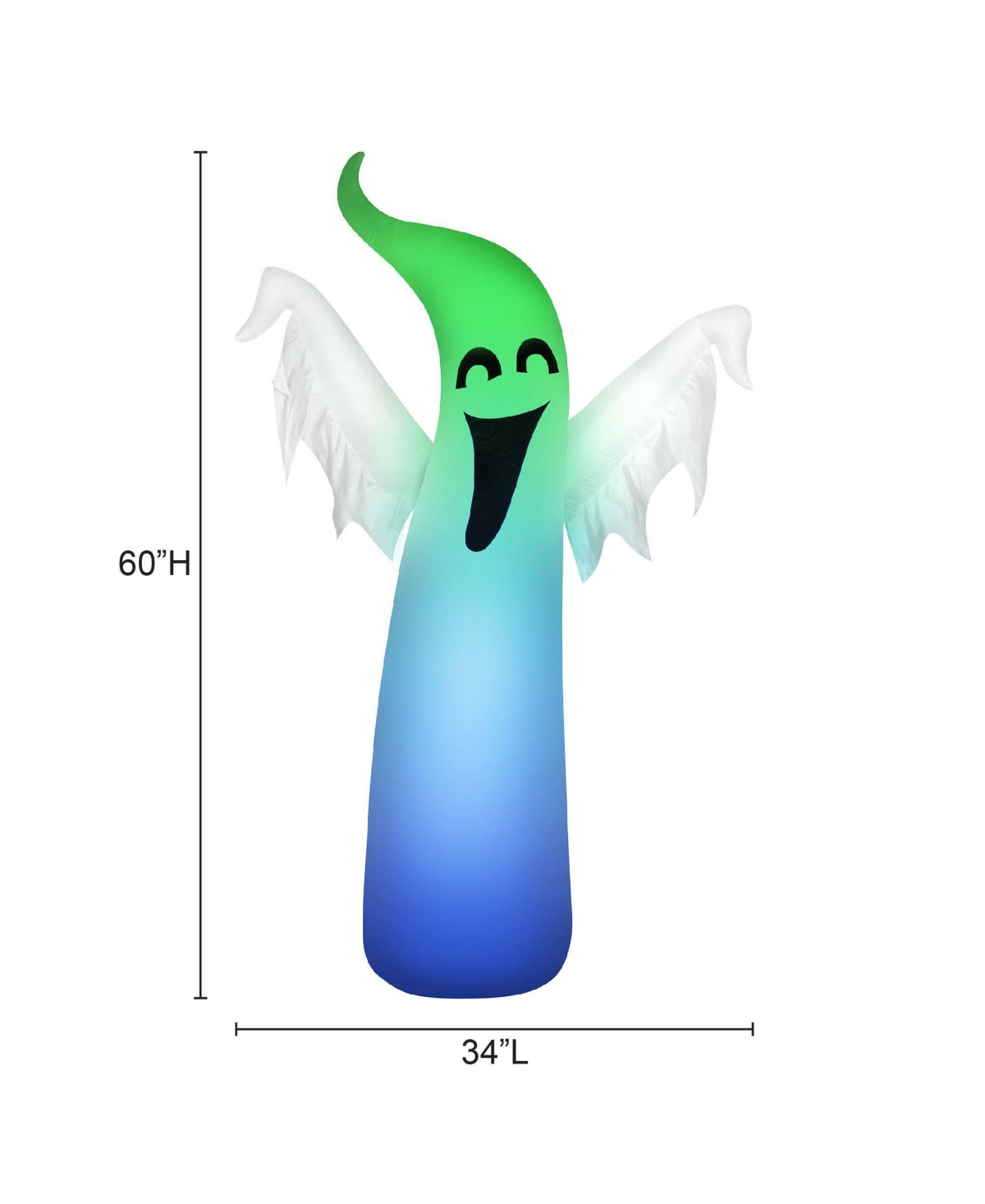 Hurley Halloween Inflatable Color Changing Ghost,