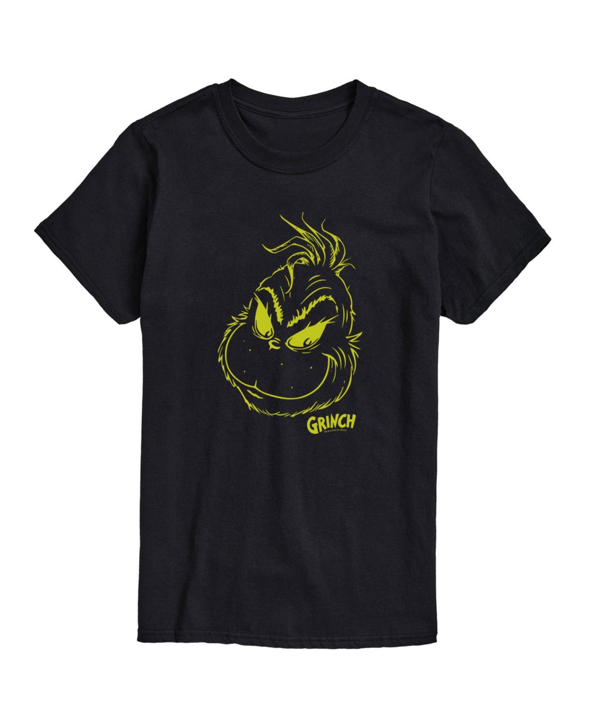 Airwaves Men's Dr. Seuss The Grinch Face Graphic T-shirt In Black