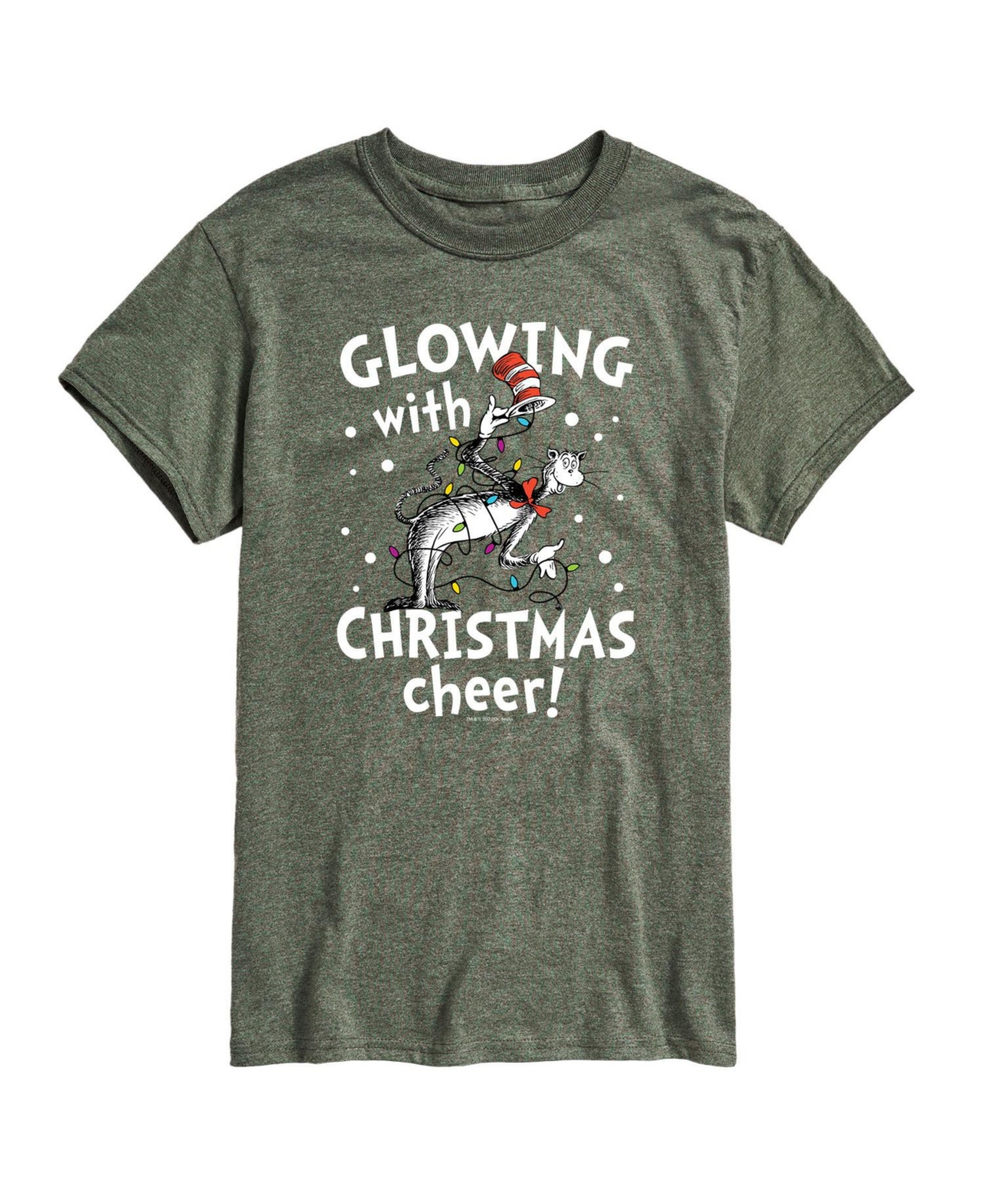 Airwaves Men's Dr. Seuss Cat In Hat Christmas Cheer Graphic T-shirt In Green