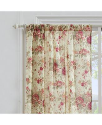 Greenland Home Fashion Antique Rose Window Panel Pair