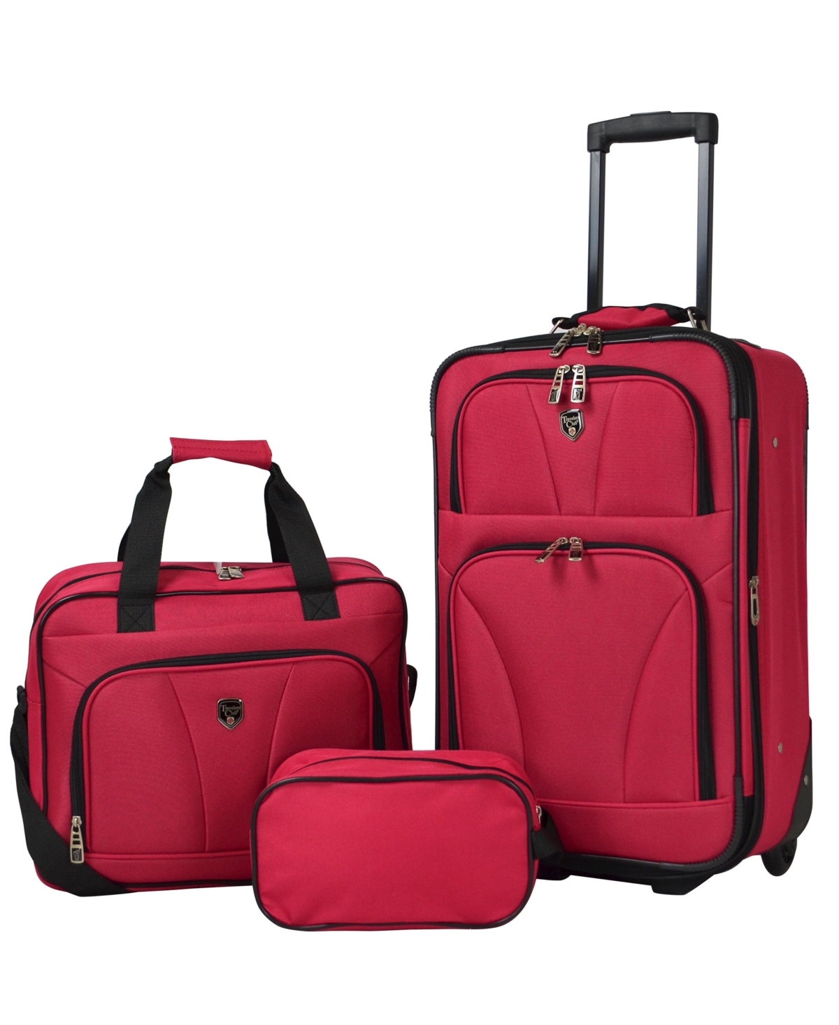 Travelers Club Bowman Eva Expandable Value Luggage And Travel Set, 3 Piece In Red