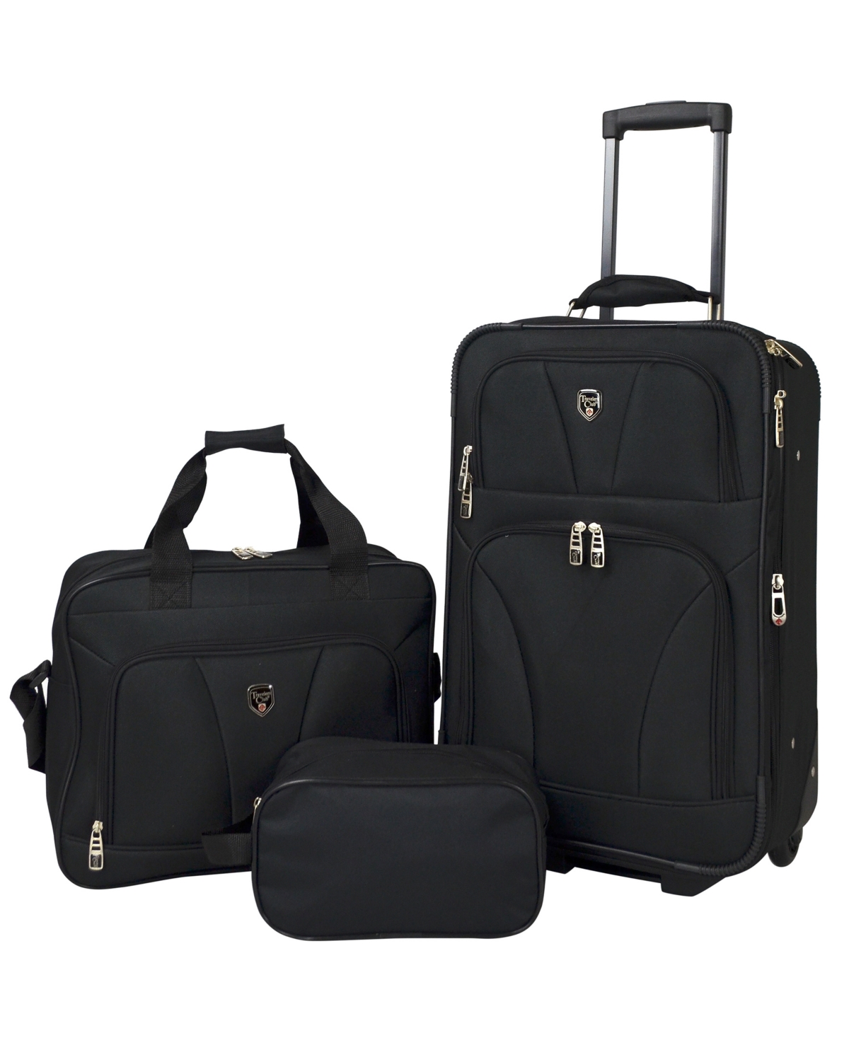 Travelers Club Bowman Eva Expandable Value Luggage And Travel Set, 3 Piece In Black