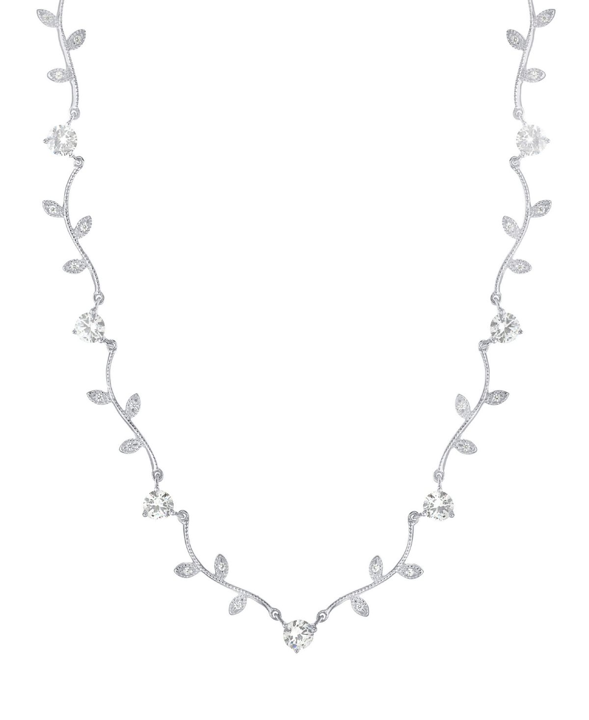 Giani Bernini Cubic Zirconia Leaves Necklace in Sterling Silver - Sterling Silver