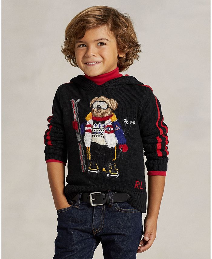 Polo Ralph Lauren Toddler and Little Boys Bear Long Sleeve Hooded Sweater &  Reviews - Sweaters - Kids - Macy's