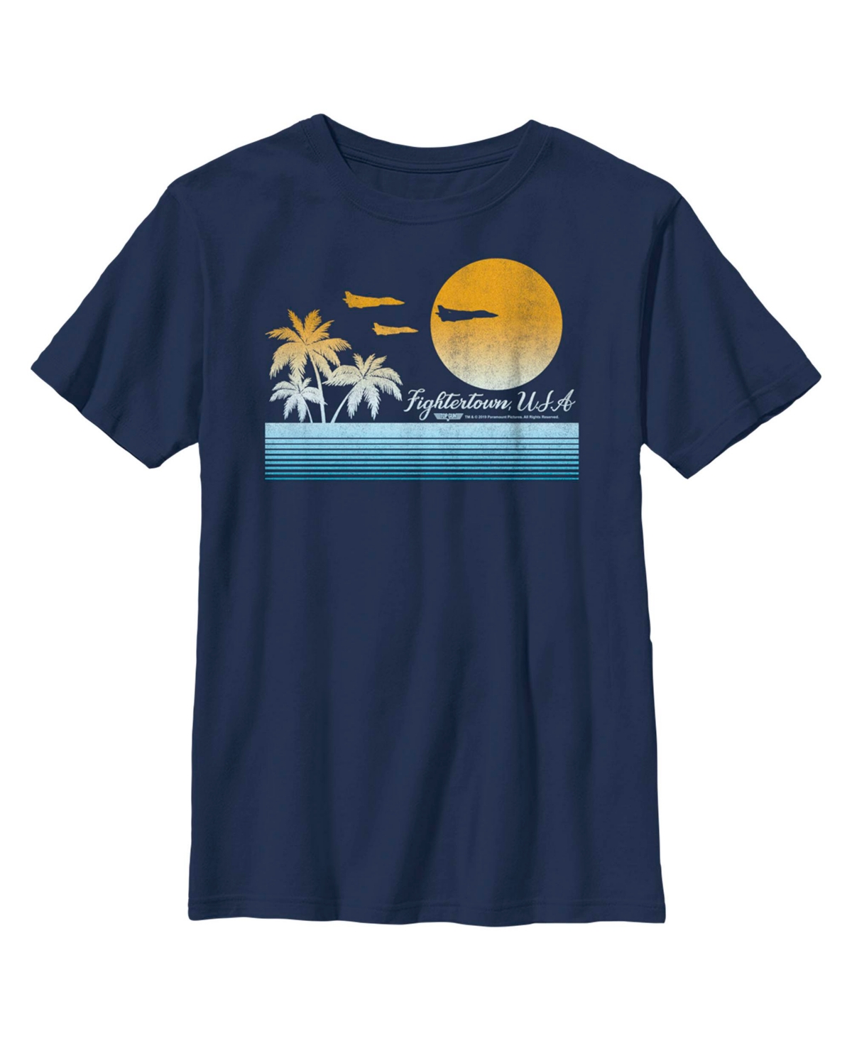 Paramount Pictures Kids' Boy's Top Gun Sunset Fightertown, Usa Child T-shirt In Navy Blue