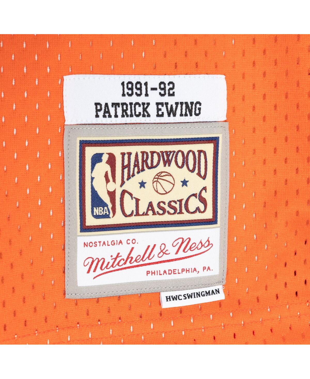 Men's Mitchell & Ness Patrick Ewing Orange New York Knicks Hardwood Classics 1991-92 Split Swingman Jersey - Orange