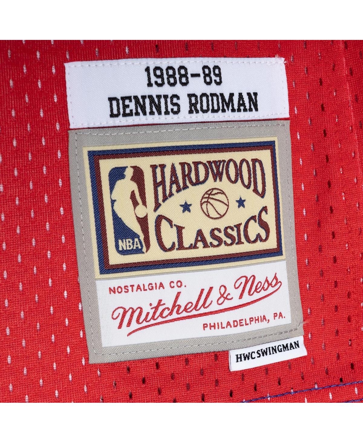 Men's Mitchell & Ness Dennis Rodman Red Detroit Pistons Hardwood Classics 1988-89 Split Swingman Jersey - Red