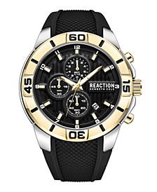 Men's Dress Sport Black Silicon Strap Watch, 48mm