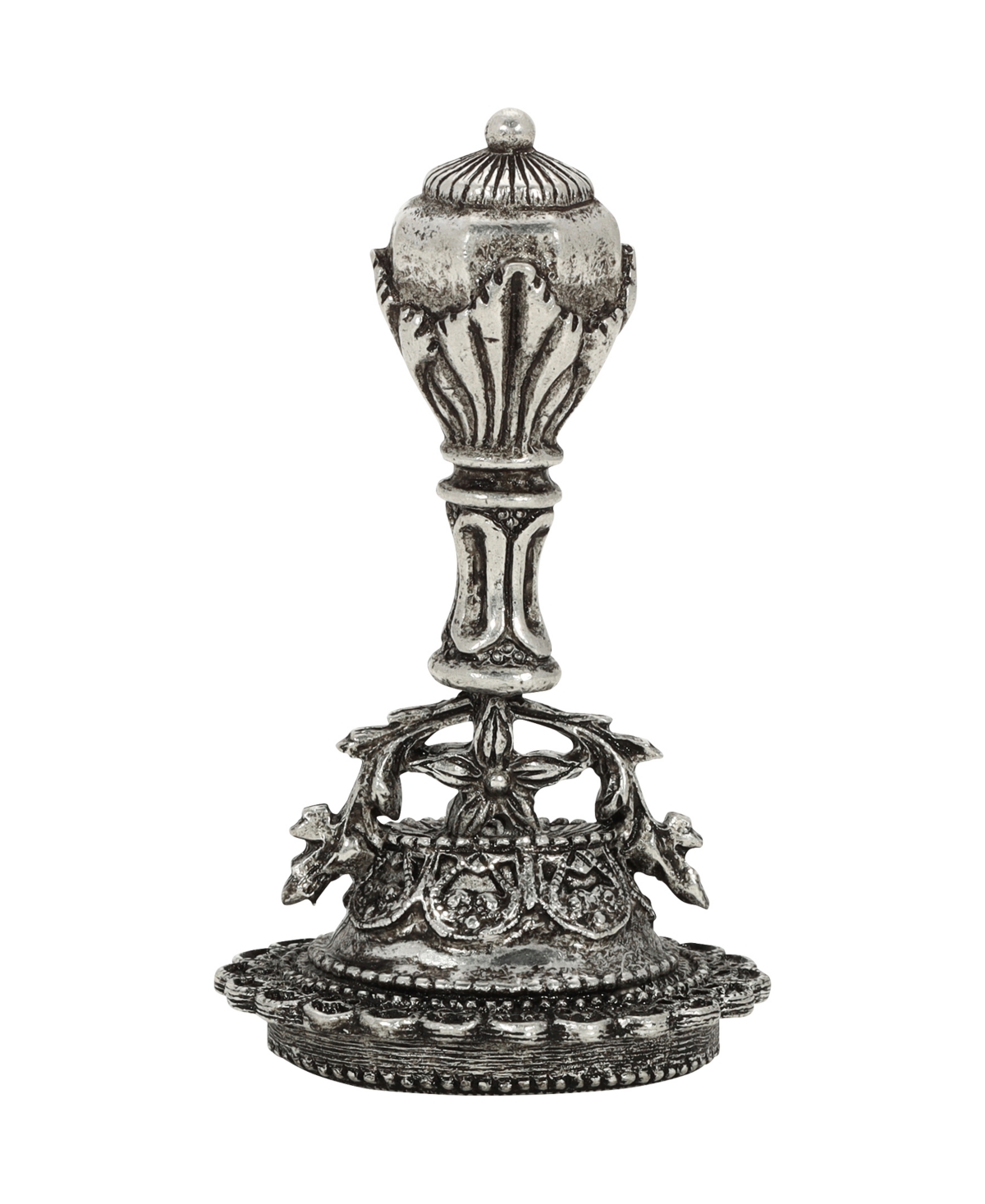 Women's Silver-Tone Crown Shaped Handle Flower and Vase Wax Stamp - Gray