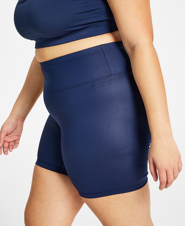 I.N.C. International Concepts Plus Size Shine Compression Bike Shorts