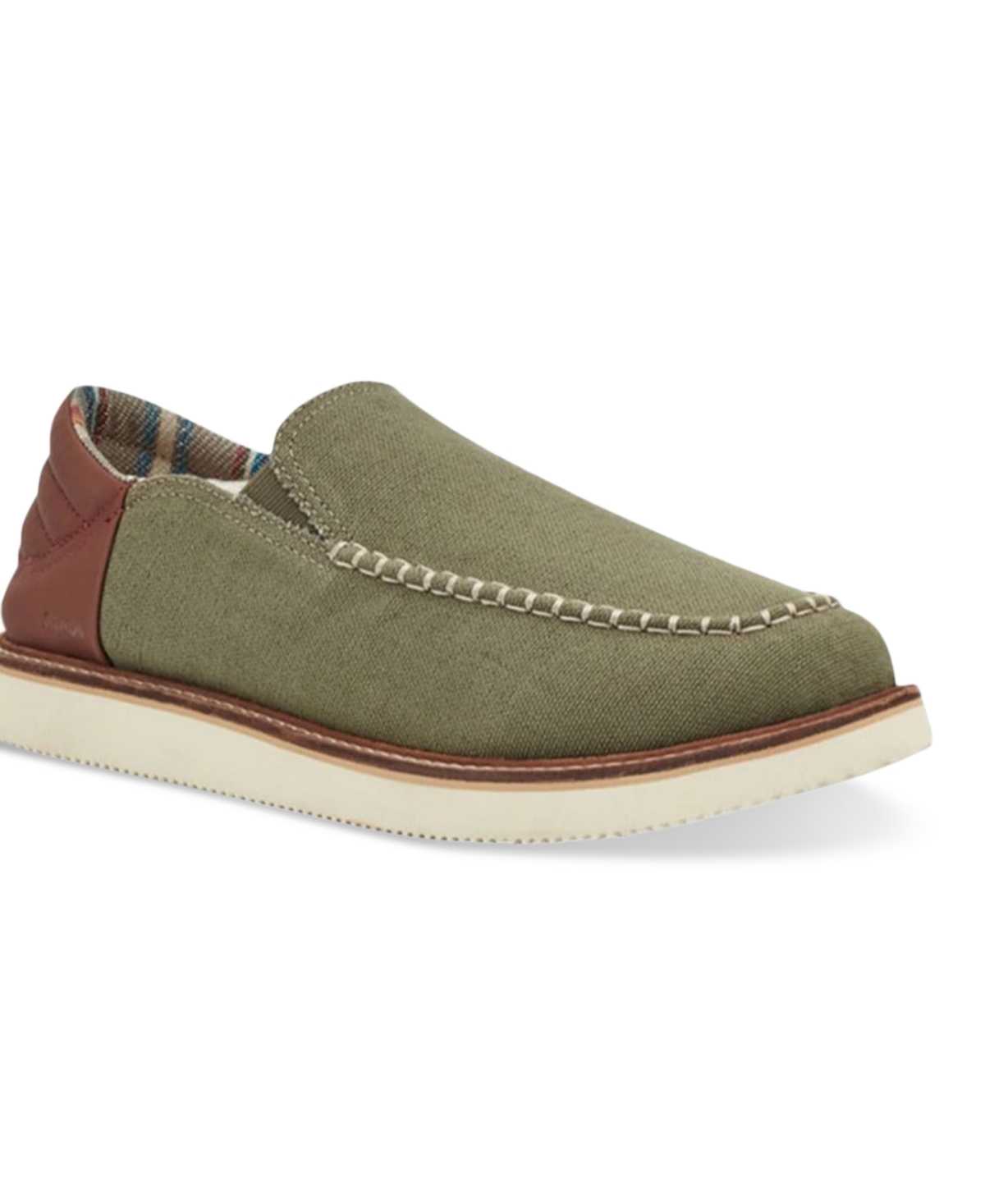 Sanuk Men's Cozy Vibe Low Sm Collapsible Heel Slippers In Stone Green