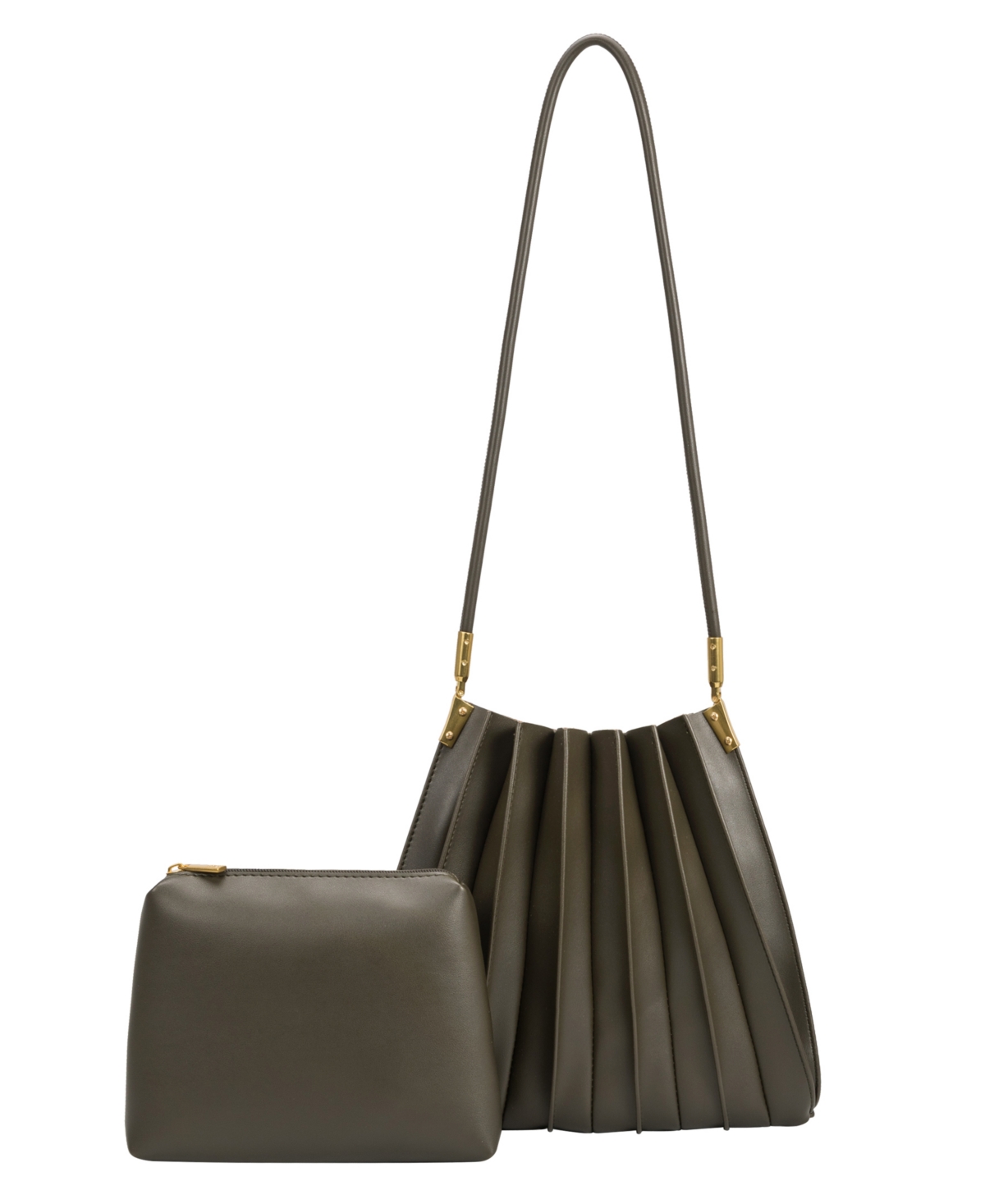 Melie Bianco Women's Carrie Pleated Shoulder Bag In Olive