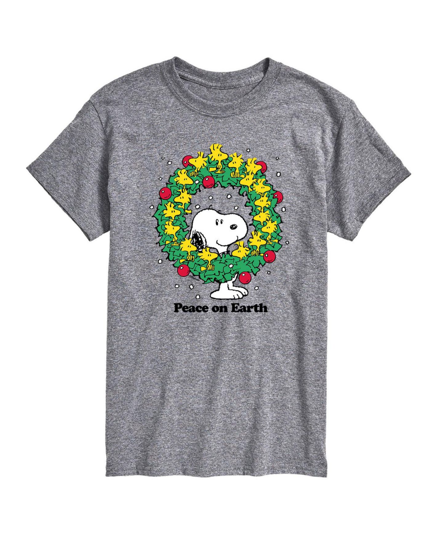 Мужская футболка AIRWAVES Peanuts Peace on Earth Short Sleeve, цвет: Серый — фото 1