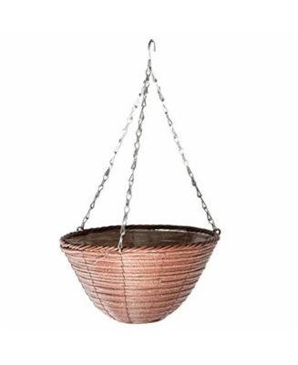 Gardener's Select GSARA3627 Woven Plastic Rattan Hanging Basket, Rusty ...