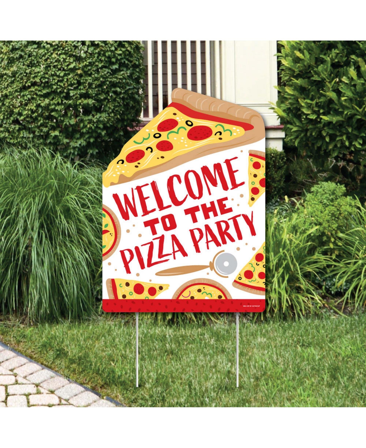 Pizza Party Time - Party Decorations - Party Welcome Yard Sign