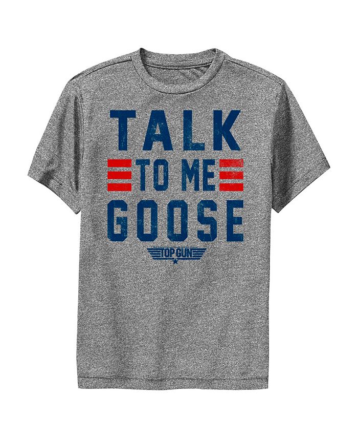 Boy's Top Gun Talk to Me Goose Quote Performance Tee - Charcoal Heather - x Large