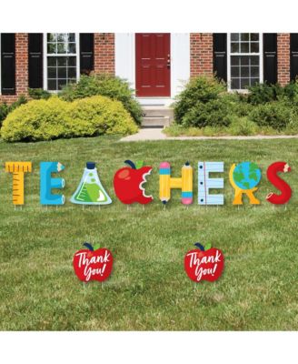 Big Dot of Happiness Thank You Teachers - Outdoor Lawn Decor ...