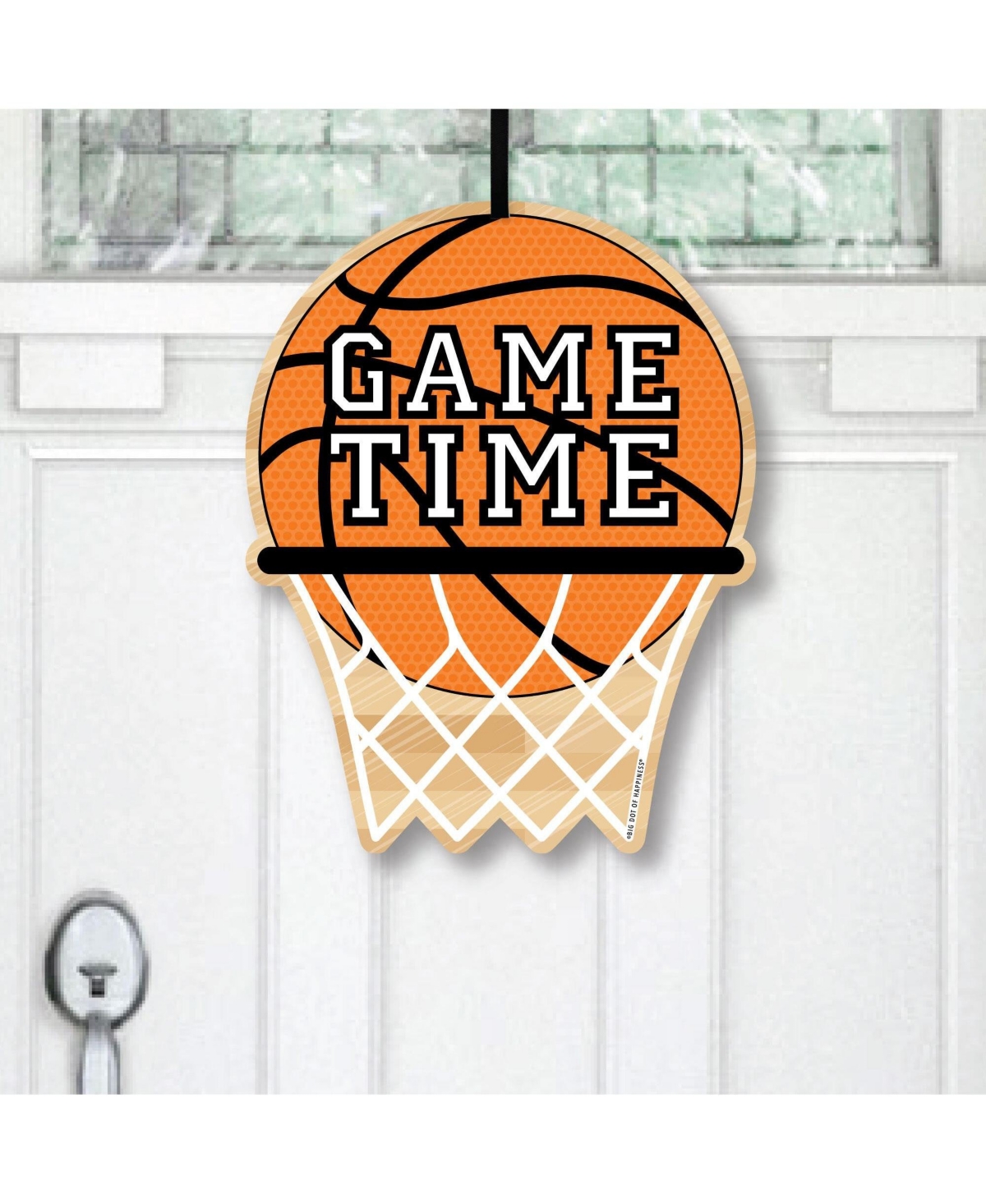 Nothin But Net - Basketball - Hanging Porch Outdoor Front Door Decor 1 Pc Sign