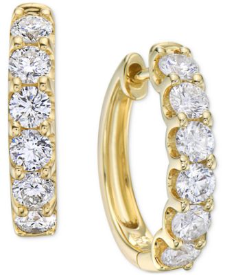 Macy's - Diamond Small Hoop Earrings (2 ct. t.w.)
