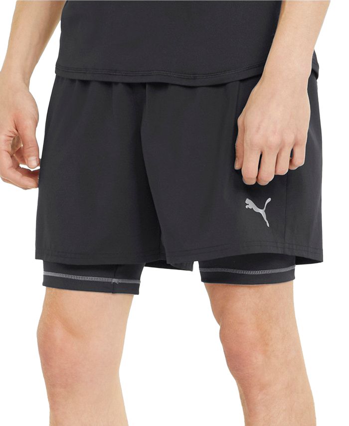 Puma Men's Two-in-One Woven Logo Running Shorts - Macy's