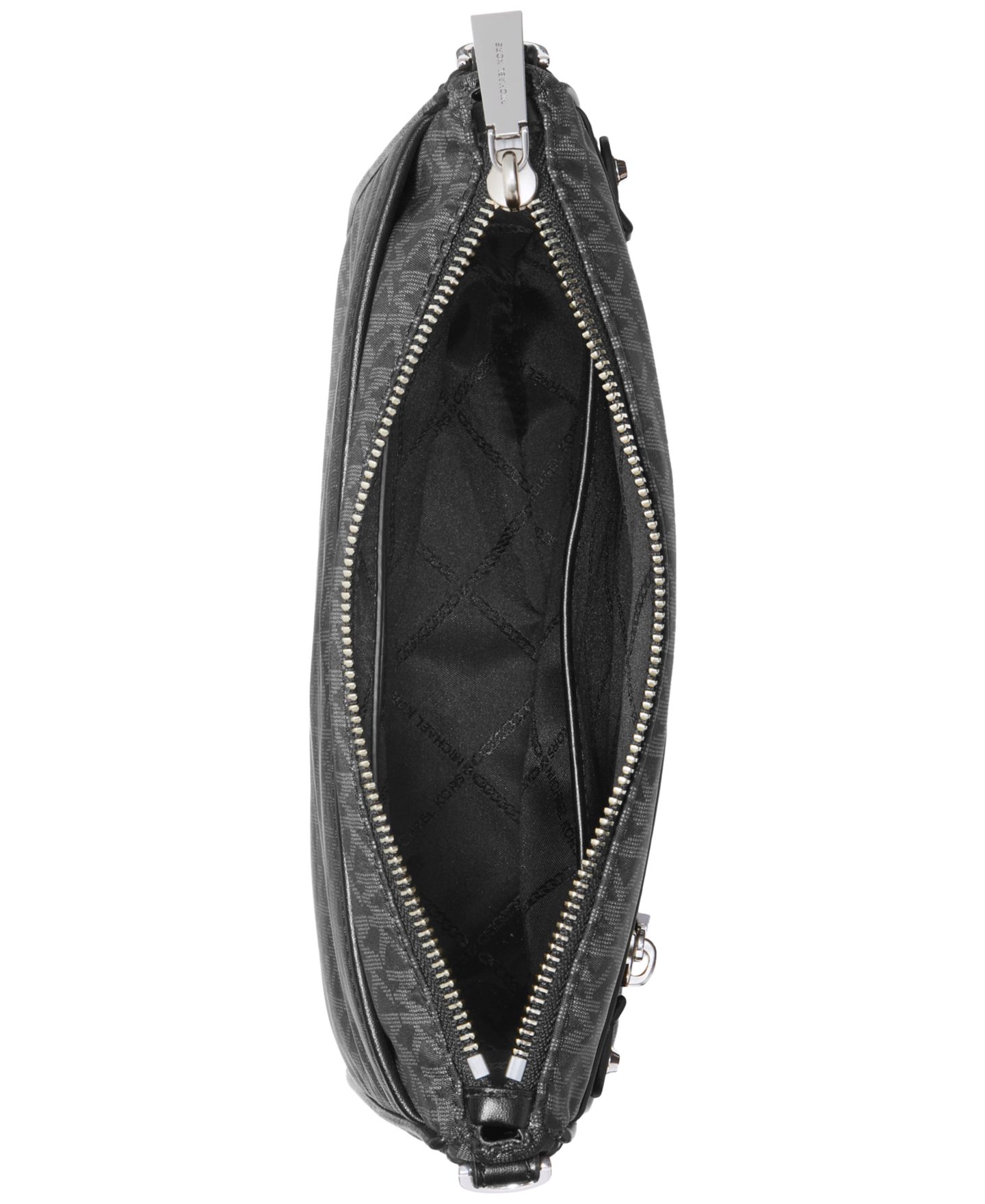 Женская сумка Michael Kors Logo Jet Set Charm Large North South Nylon Crossbody, цвет: Чёрный / Серебряный — фото 3
