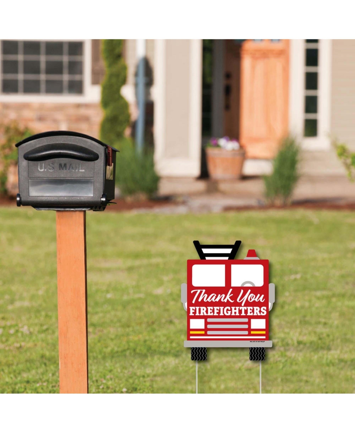 Big Dot Of Happiness Thank You Firefighters - Outdoor Lawn Sign ...