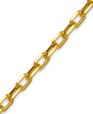 Paperclip Link Chain Bracelet in 14k Gold 7-1/2"