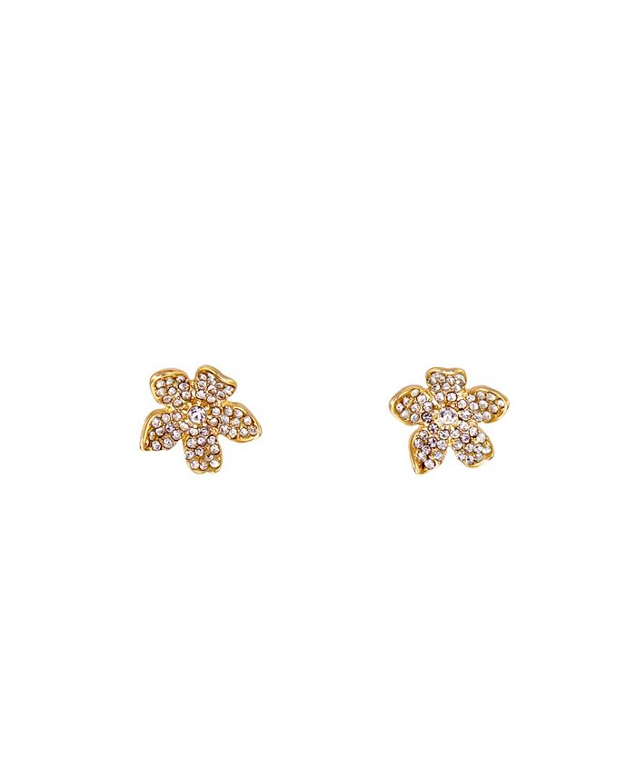 Laura Ashley Pierced Earring Flower Button Earring - Macy's